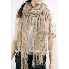Latest fashion crochet kniting winter tessel scarf